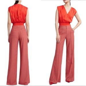 Alice + Olivia Red Wide Leg Jumpsuit
